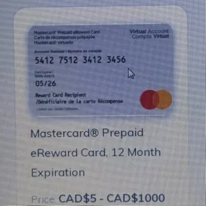 5$CAD MasterCard CANADA
