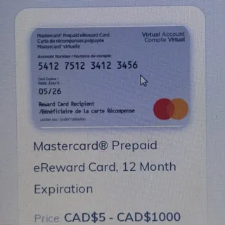 5$CAD MasterCard CANADA