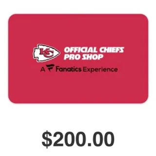 200$ OFFICIAL CHIEFS PRO SHOP A F Fanatics Experience
