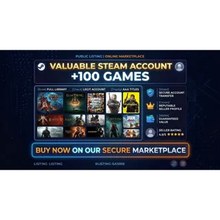 Steam Account 100 Games ✔️(Region Free)(GLOBAL)🌍