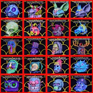 21 Glowing Fasnacht Masks Set