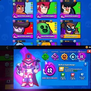 BRAWL STARS ACCOUNT 🏆 77 BRAWLERS ❤️‍🔥29219 TROPHIES - 5 HYPERCHARGED ⚡CLEAN EMAIL