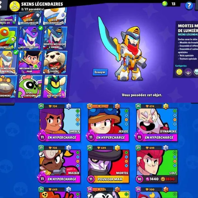 BRAWLSTARSACCOUNT?72BR?22577TROPHIES?6LEGS❤️‍?XPLEVEL106?2869WINS⚡AMAZINGSKINS⚡CLEANEMAIL⚡INSTANTDELIVERY