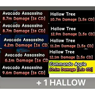5X AVOCADO ASSASSINO 5X HALLOW TREE  1X NEON COMMANDO
