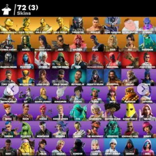 72 skins | Gold Meowscles | Gold TNTina | Gold Brutus | Gold Midas | Predator | Menace | Spire Assassin | Kymera