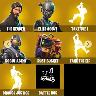 Fortnite Account - PC/PSN/XBL ♦️23 SKINS♦️The Reaper, Elite Agent, Take The L, Rogue Agent, Orange Justice