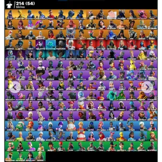 Fortnite account - 214 skins - RARE OG ( GLOW & LEVIATHAN AXE )