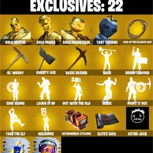 Gold Midas + Travis Scott glider and emote | 161 skins