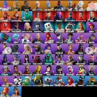 74 skins | The Origin | Kymera | The Foundation | The Imagined | Valeria | Malik | Paradigm (Reality-659) | Zeus | Peter