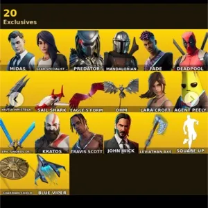 🔥 Fortnite OG Account - 67 skins | Leviathan Axe | Travis Scott | Lara Croft | Kratos | John Wick | Midas