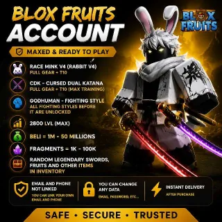 ⭐Mink (rabbit) V4⭐CDK⭐2800⭐Blox Fruits