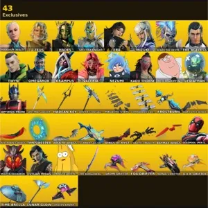 🔥 Fortnite Stacked Account - 162 skins | Paradigm (Reality-659) | Zeus | Hades | Spectra Knight | Era | Mizuki