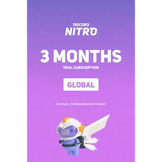 Discord Nitro - 3 Month TRIAL Subscription Key GLOBAL
