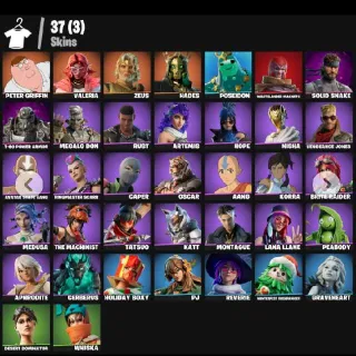 37 SKINS - PETER GRIFFIN | VALERIA | ZEUS | HADES | POSEIDON | WASTELANDER MAGNETO | SOLID SNAKE | T-60 POWER ARMOR (PC/PSN)