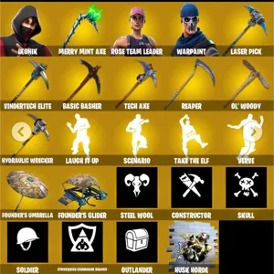 🔥 Fortnite OG Account - 68 skins IKONIK + Merry Mint Axe + OG STW