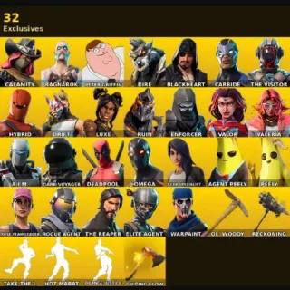 🔥 Fortnite Account - 53 skins | Take The L | OG STW | The Reaper | Elite Agent | Omega | Rose Team Leader