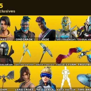 🔥 Fortnite Account - 32 skins | Lara Croft | Neo Versa | Raz | Omegarok | Fade | Spectra Knight | Eternal Knight