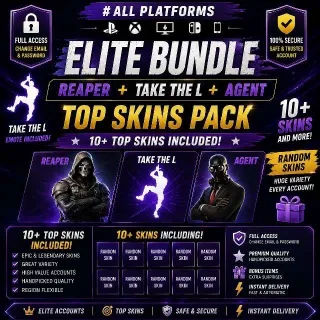 🔥 Fortnite OG Account - 50+Skins Elite Bundle • Reaper + Take The L + Agent