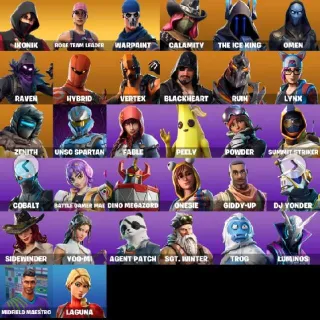 32 skins | OG STW | IKONIK | Calamity | The Ice King | Omen | Raven | Hybrid | Vertex | Blackheart