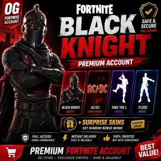 🔥 Fortnite OG Account - Black Knight + AC/DC + Take The L + Floss | + Surprise Skins 