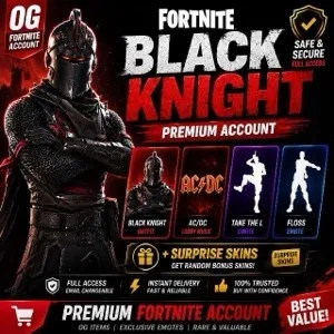 🔥 Fortnite OG Account - Black Knight + AC/DC + Take The L + Floss | + Surprise Skins 