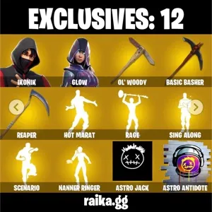 🔥 Fortnite OG Account - 107 skins | IKONIK + Glow | 107 Skins