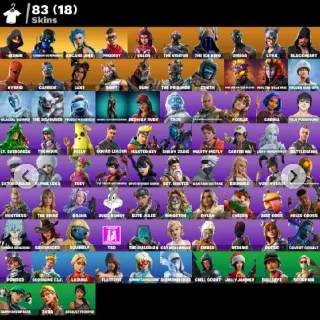 83 skins | IKONIK | Carbon Commando | Arcane Jinx | Prodigy | Valor | The Visitor | The Ice King | Omega | Lynx | Blackheart