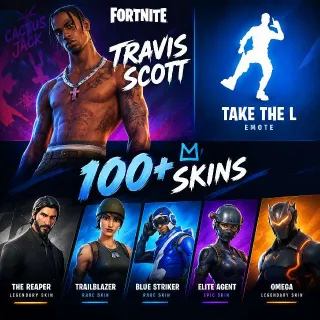 🔥 Fortnite OG Account - 100+ Skins Travis Scott | Take The L | The Reaper