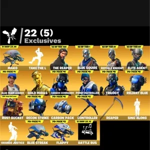 🔥 Fortnite Account - 59 skins | Take The L | The Reaper | Gold Midas | 100 VB