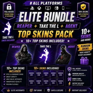 🔥 Fortnite OG Account - 50+Skins Elite Bundle • Reaper + Take The L + Agent