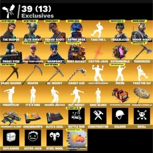🔥 Fortnite OG Account - 168 skins | Take The L | Travis Scott | The Reaper | Fresh | 