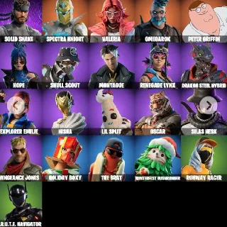 21 Skins 👑 Omegarok 👑 Peter Griffin 👑 Solid Snake