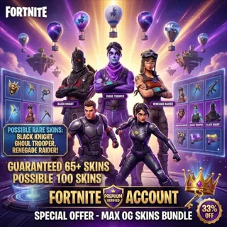 🔥 OG RANDOM FORTNITE ACCOUNT – 65 TO 100 SKINS | LIFETIME ACCESS + EXCLUSIVE BONUS! 🎁