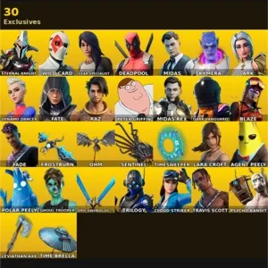 🔥 Fortnite OG Account - 232 skins | Leviathan Axe | Travis Scott | Lara Croft | Trilogy | Cloud Striker | Psycho Bandit