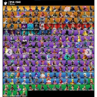 Fortnite account - 214 skins - RARE OG ( GLOW & LEVIATHAN AXE )