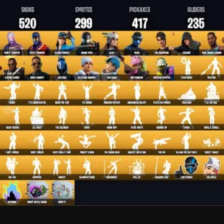 🔥 Fortnite Stacked Account - 520 Skins | Party Trooper (J Balvin +Neon)