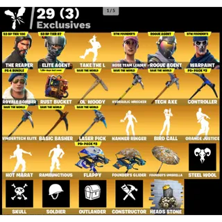 🔥 Fortnite OG Account - 170 skins👕 | Take The L + The Reaper | OG STW