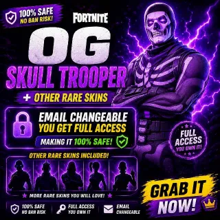 🔥 Fortnite OG Account - OG Skull Trooper + Other Rare Skins | FULL ACCESS | EMAIL CHANGEABLE