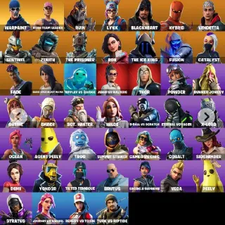 PC / PSN / XBOX - 46 Skins:  OG STW Deluxe Edition ♦️ Ruin ♦️ Lynx ♦️ Blackheart ♦️ Hybrid ♦️ Vendetta ♦️ Sentinel ♦️ Zenith