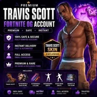 🔥 Fortnite OG Account - Travis Scott + Surprise Skins | Full Access | Fast delivery