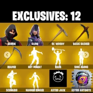 🔥 Fortnite OG Account - 107 skins IKONIK + Glow