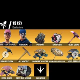 [PC/XBL/PSN] OG STW Limited Edition ⚡ Psycho Bandit | Rose Team Leader | Warpaint | Paragon | 1250 VB | Email Changeable