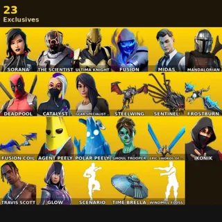 🔥 Fortnite OG Account - 46 skins | IKONIK | Travis Scott | Glow | Sorana | The Scientist