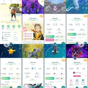 🔥 Pokemon Go - Level 70 2019. Necrozma100 Shiny: Articuno, Groudon, Kyurem