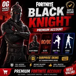 🔥 Fortnite OG Account - Black Knight + AC/DC + Take The L + Floss | + Surprise Skins 