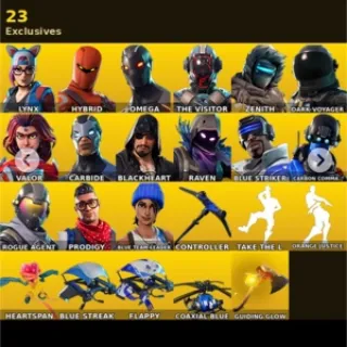 Fortnite OG Account- 25 skins | Take The L | Omega | Blue Striker | Carbon Commando | Rogue Agent | Prodigy | Blue Team Leader