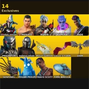 🔥 Fortnite OG Account - 43 skins | Travis Scott | Eternal Knight | Menace | Ronin | Kymera | Fade