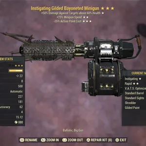 Rolled Gilded Minigun