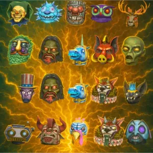 19 glowing mask set