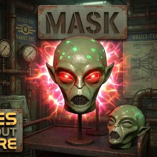 glowing alien mask